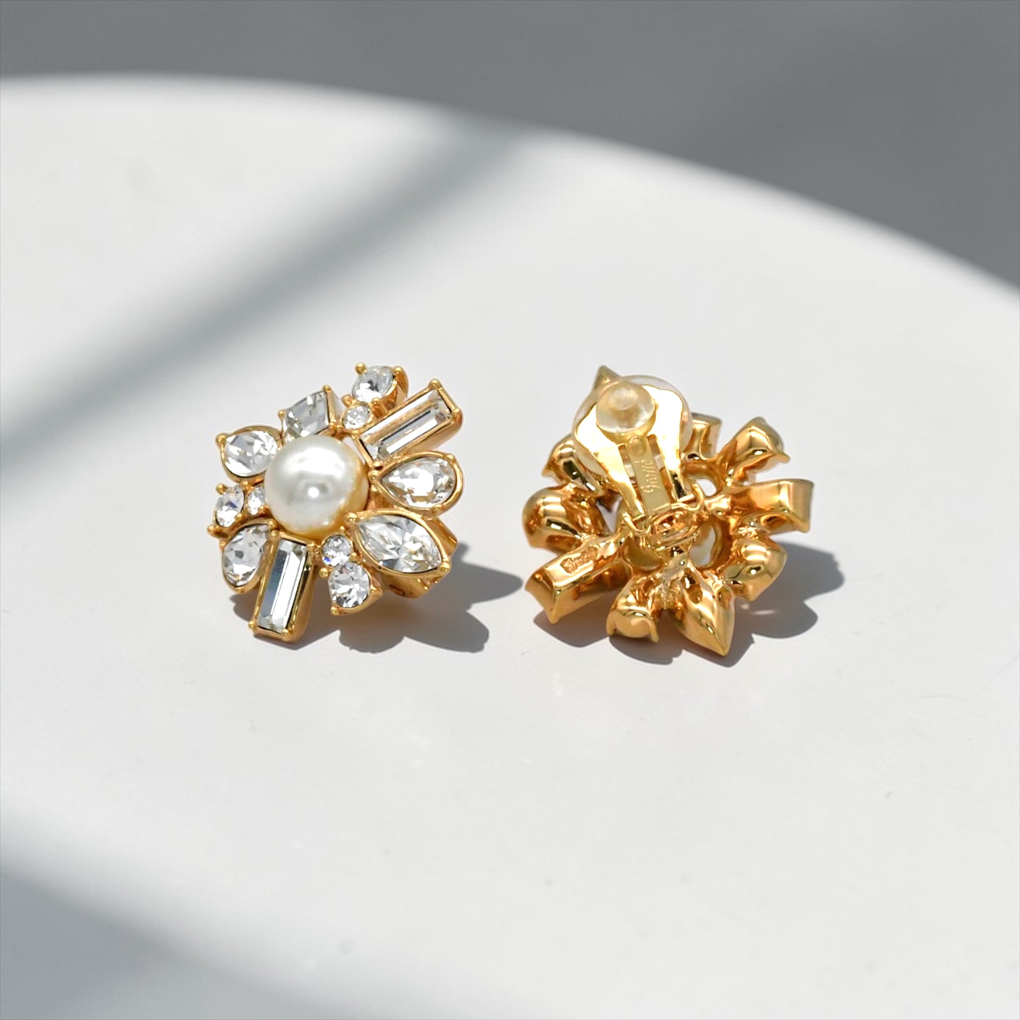 Pearl and Rhinestone Earrings