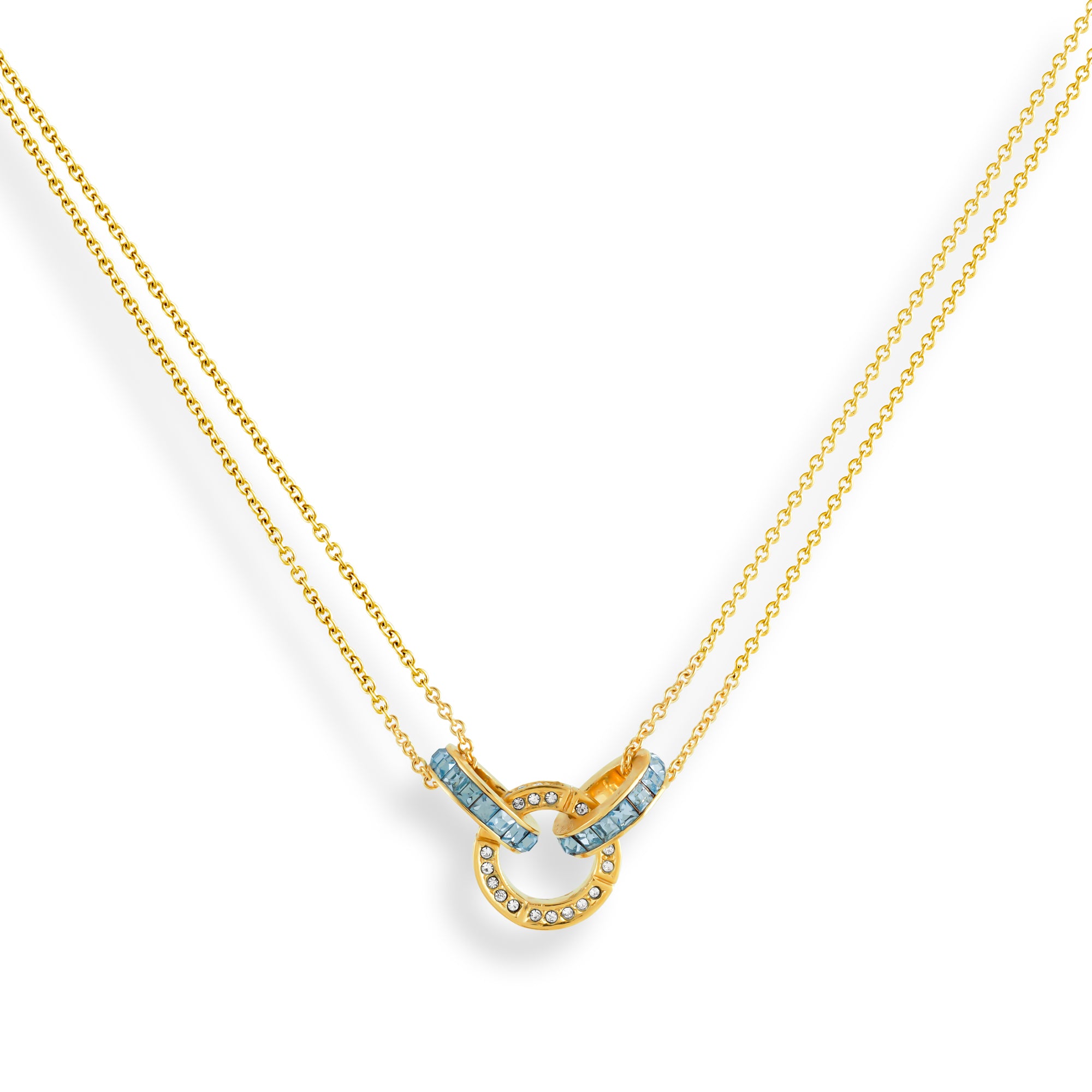 Vertical Miss Matte Blue Necklace