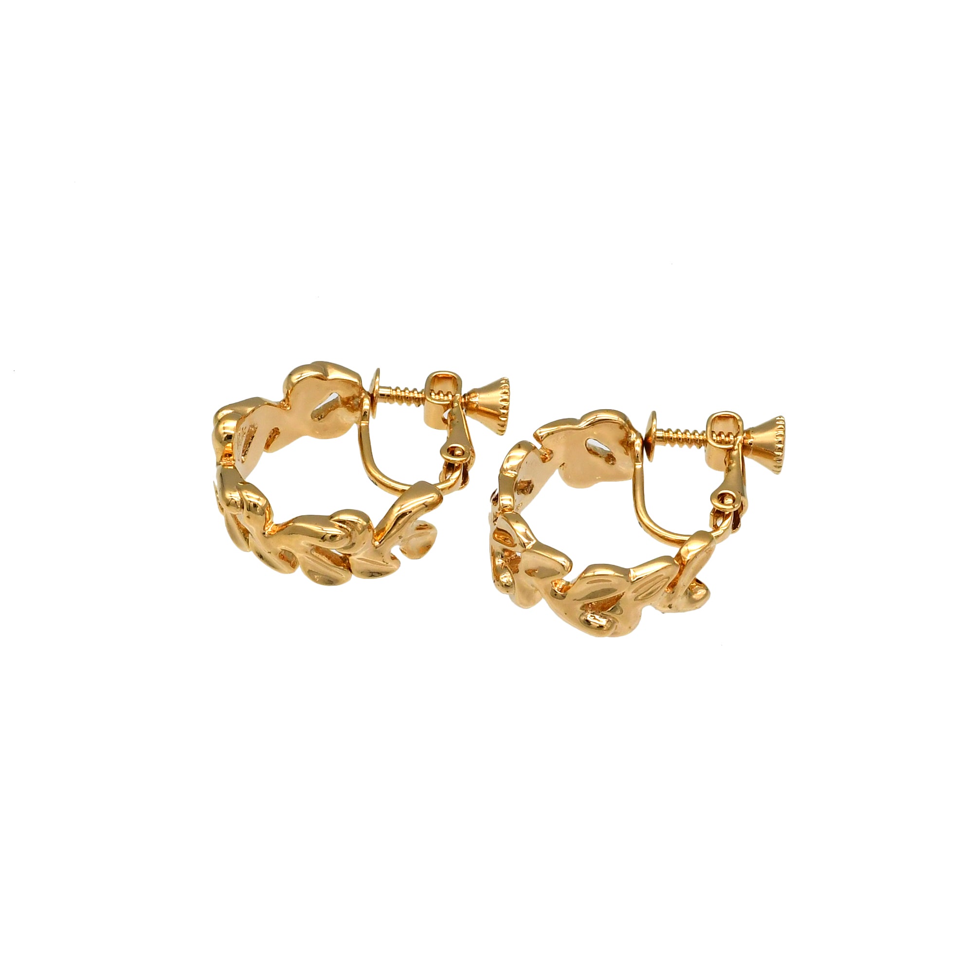 Metal Movement Hoop Clip Earrings