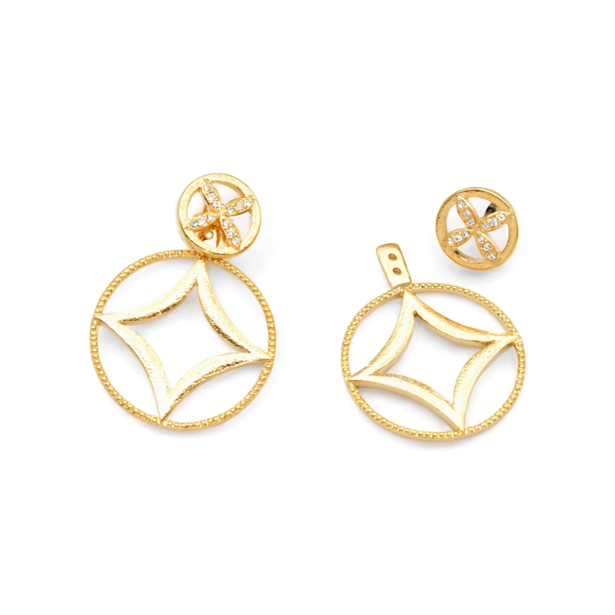  En by Kyogen Navy Pierced Earrings